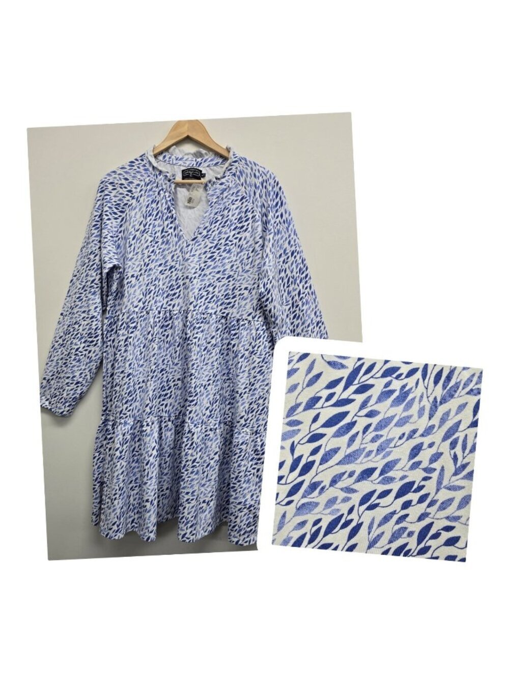 NWT Duffield Lane Fiona Midi Dress Size XL Signature Stretch Tiered Long Sleeve